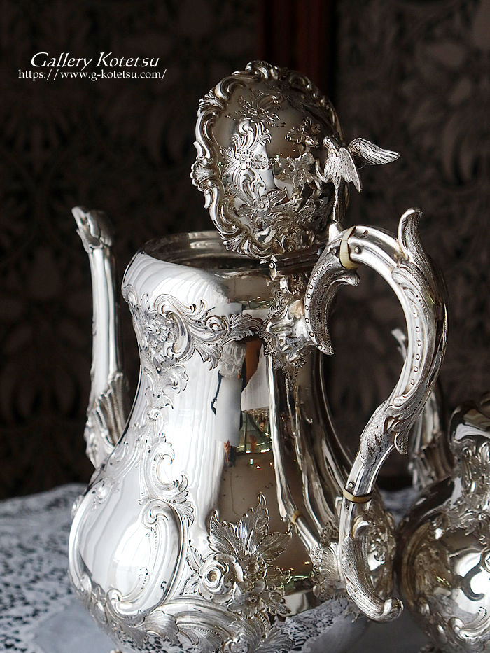 �p����� sterling siver �A���e�B�[�N�V���o�[�@�e�B�[�Z�b�g antique silver tea set louis tea kettle