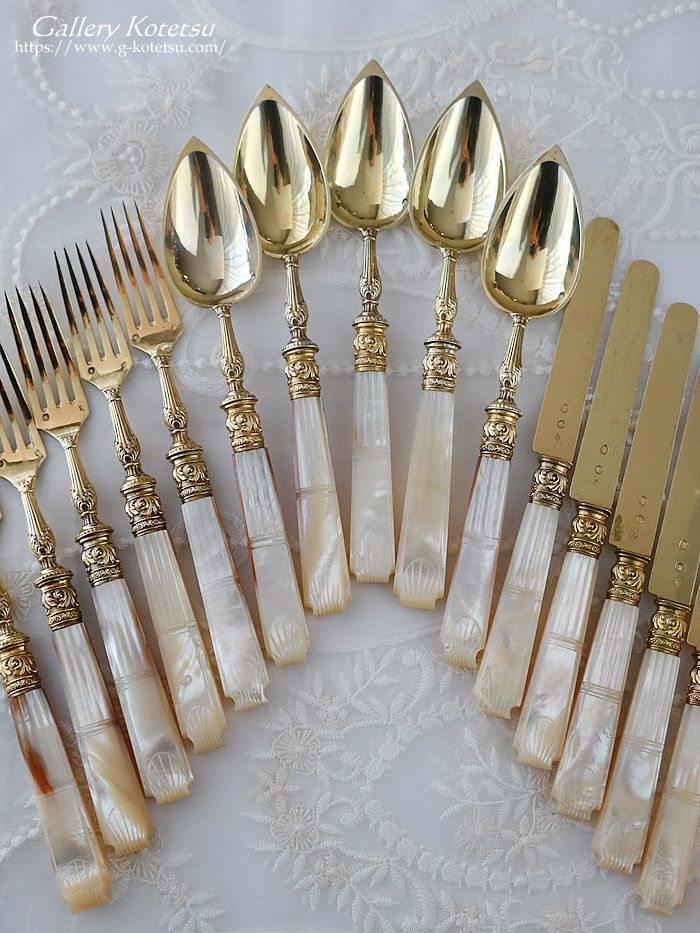 �t�����`�V���o�[�@�f�U�[�g�J�g�����[ antique silver dessert cutlery