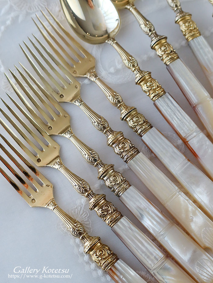 �t�����`�V���o�[�@�f�U�[�g�J�g�����[ antique silver dessert cutlery