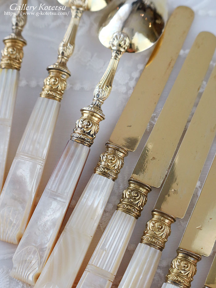 �t�����`�V���o�[�@�f�U�[�g�J�g�����[ antique silver dessert cutlery