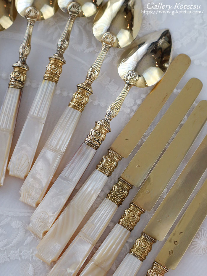 �t�����`�V���o�[�@�f�U�[�g�J�g�����[ antique silver dessert cutlery