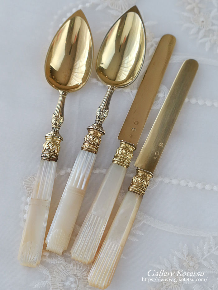 �t�����`�V���o�[�@�f�U�[�g�J�g�����[ antique silver dessert cutlery