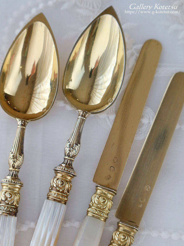�t�����`�V���o�[�@�f�U�[�g�J�g�����[ antique silver dessert cutlery