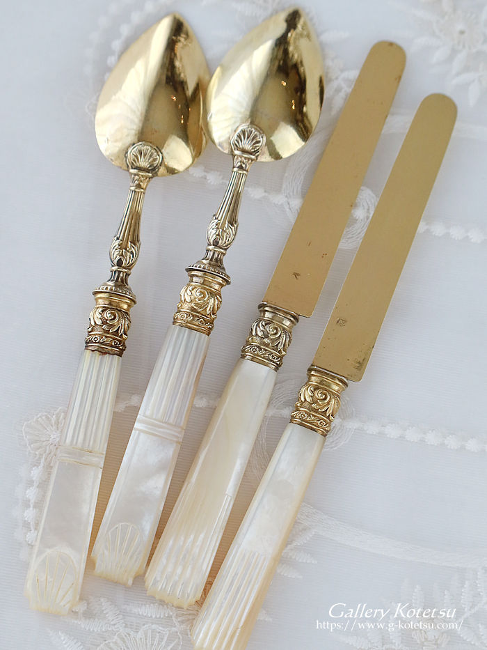 �t�����`�V���o�[�@�f�U�[�g�J�g�����[ antique silver dessert cutlery