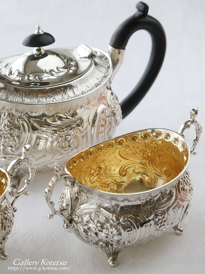�p����� sterling siver �A���e�B�[�N�V���o�[�@�e�B�[�Z�b�g antique silver tea set