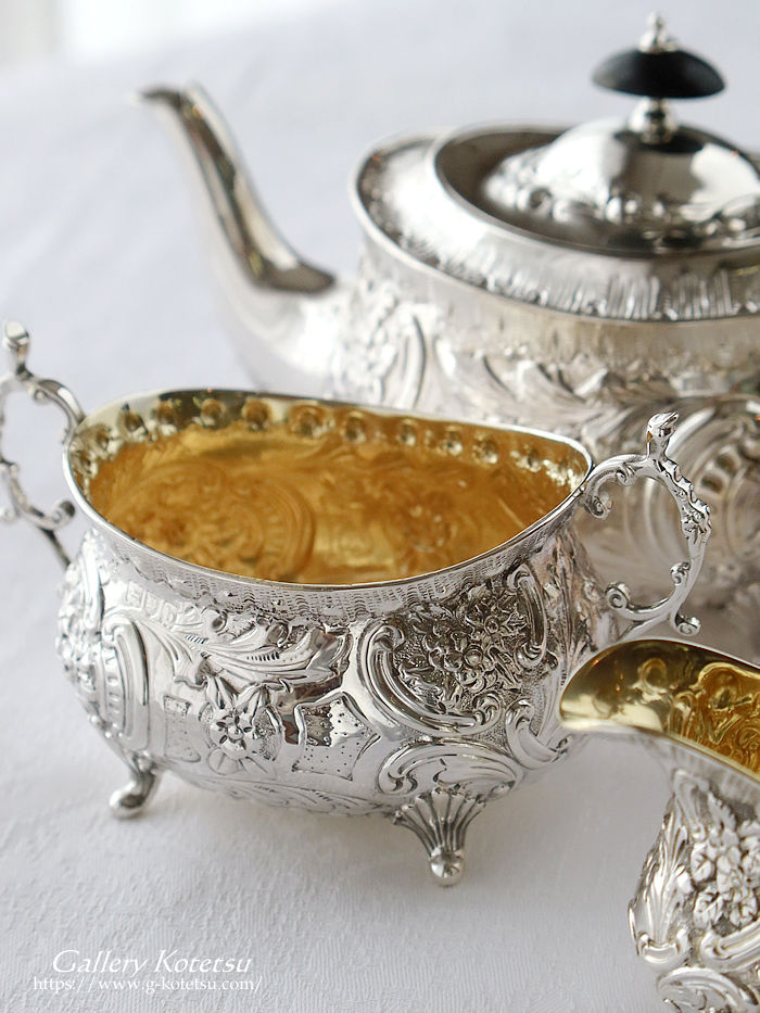 �p����� sterling siver �A���e�B�[�N�V���o�[�@�e�B�[�Z�b�g antique silver tea set