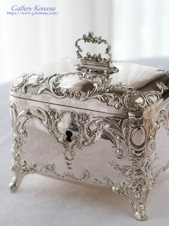 �e�B�[�L���f�B�{�b�N�X�@�I�[�X�g���A�E�n���K���[ antique silver tea caddy box Austro-Hangarian
