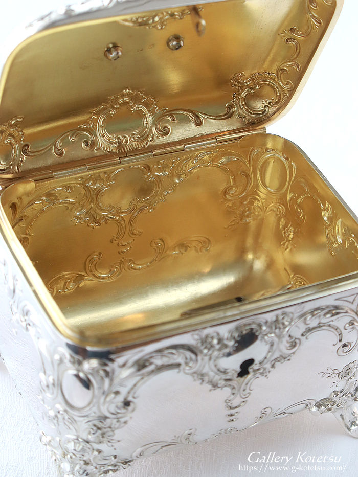 �e�B�[�L���f�B�{�b�N�X�@�I�[�X�g���A�E�n���K���[ antique silver tea caddy box Austro-Hangarian