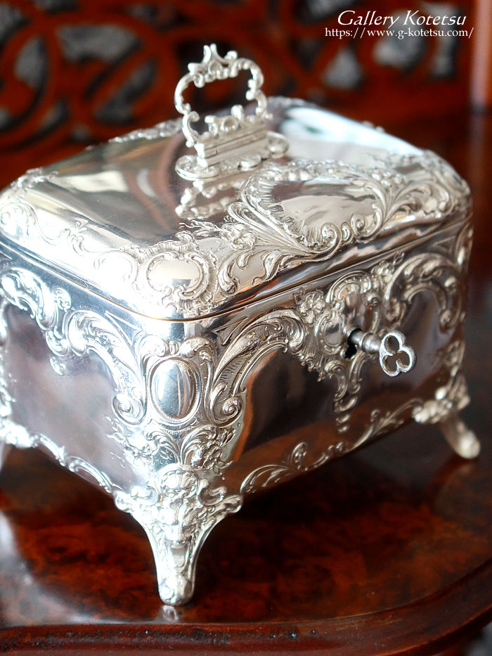 �e�B�[�L���f�B�{�b�N�X�@�I�[�X�g���A�E�n���K���[ antique silver tea caddy box Austro-Hangarian
