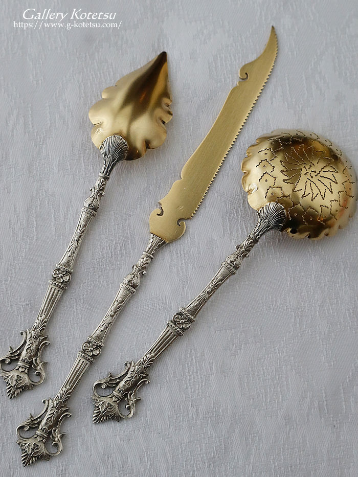 �t�����`�V���o�[ antique silver strawberry service